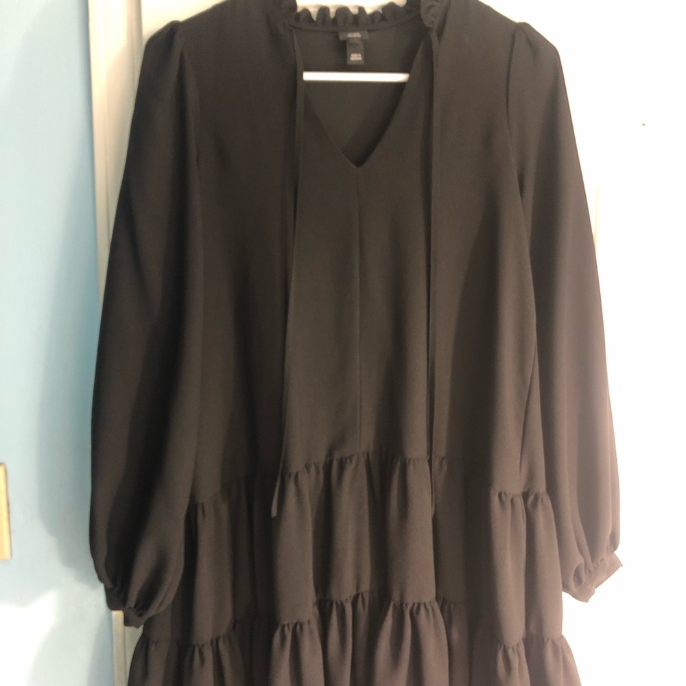 River Island Black Ruffled Dress
